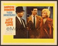 4k363 LET'S MAKE LOVE LC #7 '60 Frankie Vaughan smiles at sexy Marilyn Monroe!