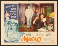 4k373 MACAO LC #8 '52 Josef von Sternberg, Robert Mitchum watches sexy Jane Russell comb her hair!