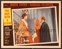 4k380 MAN WITH A CLOAK LC #4 '51 close up of Barbara Stanwyck, Joseph Cotten & Leslie Caron!