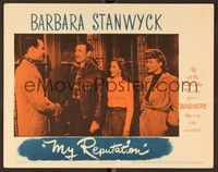 4k404 MY REPUTATION LC '46 George Brent, Barbara Stanwyck & Eve Arden saying hello!