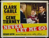 4k410 NEVER LET ME GO LC #5 '53 Clark Gable & pretty Gene Tierney get married!