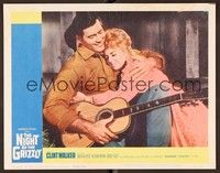 4k416 NIGHT OF THE GRIZZLY LC #5 '66 close up of Clint Walker holding Martha Hyer & guitar!