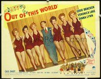 4k436 OUT OF THIS WORLD LC #5 '45 Eddie Bracken on stage with six sexy gals in chorus line!