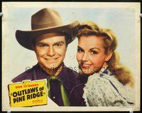 4k437 OUTLAWS OF PINE RIDGE LC '42 great close up of Don Red Barry & pretty Lynn Merrick!