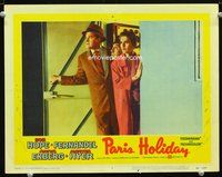 4k440 PARIS HOLIDAY LC #3 '58 Bob Hope, Martha Hyer & Fernandel peek through doorway!