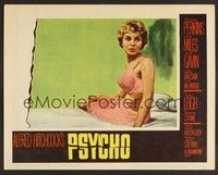 4k470 PSYCHO LC #7 '60 great close up of sexy half-dressed Janet Leigh in bra and slip, Hitchcock
