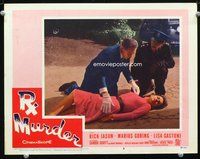 4k497 Rx MURDER LC #5 '58 crazy doctor Marius Goring examines unconscious Lisa Gastoni!