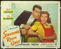 4k515 STANDING ROOM ONLY LC #5 '44 close up of Fred MacMurray giving advice to Paulette Goddard!