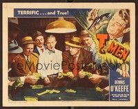 4k528 T-MEN LC #4 '48 Anthony Mann film noir, Dennis O'Keefe gambling high at crap table!