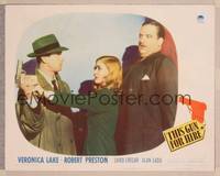 4k541 THIS GUN FOR HIRE LC '42 Veronica Lake stops Alan Ladd from shooting Laird Cregar!