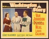4k574 WASHINGTON STORY LC #2 '52 Louis Calhern stands between Van Johnson & Patricia Neal!