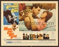 4k583 WHERE LOVE HAS GONE LC #1 '64 close up of Mike Connors in bed with Susan Hayward!