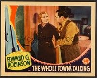 4k587 WHOLE TOWN'S TALKING LC '35 best close up of Edward G. Robinson & Jean Arthur, John Ford