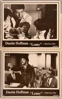 4m703 LENNY 2 LCs '74 cool images of Dustin Hoffman as comedian Lenny Bruce!