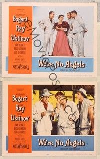 4m719 WE'RE NO ANGELS 2 LCs '55 Humphrey Bogart, Aldo Ray & Peter Ustinov!