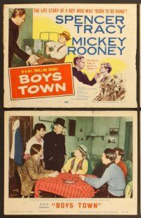 4m063 BOYS TOWN 8 LCs R57 Spencer Tracy as Father Flannagan with Mickey Rooney!