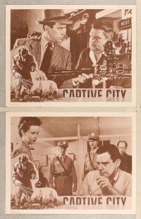 4m069 CAPTIVE CITY 8 LCs R50s John Forsythe, Joan Camden, Robert Wise film noir!