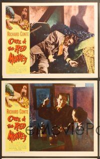 4m558 CASE OF THE RED MONKEY 5 LCs '55 Richard Conte solves the impossible crime, Rona Anderson!