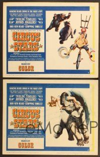 4m603 CIRCUS STARS complete set of 4 LCs '60 Russian traveling circus art with tiger & elephant!