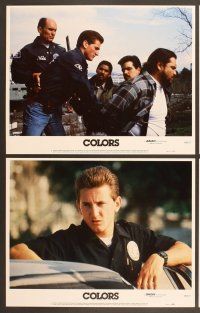 4m085 COLORS 8 LCs '88 Sean Penn & Robert Duvall as cops, candid image of director Dennis Hopper!