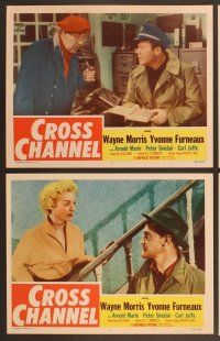 4m415 CROSS CHANNEL 7 LCs '55 film noir, sailor Wayne Morris, Yvonne Furneaux!