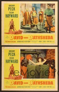 4m606 DAVID & BATHSHEBA 4 LCs '51 Biblical Gregory Peck broke God's commandment for Susan Hayward!