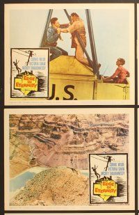 4m499 EDGE OF ETERNITY 6 LCs '59 Cornel Wilde, Don Siegel, violence careens across the Grand Canyon!