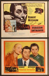 4m138 FOREIGN INTRIGUE 8 LCs '56 Robert Mitchum is the hunted, secret agents are the hunters!