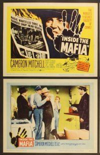 4m188 INSIDE THE MAFIA 8 LCs '59 Cameron Mitchell vs gangdom, Robert Strauss!
