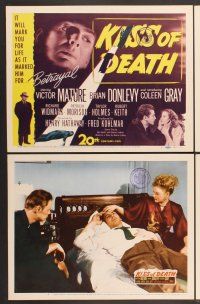 4m203 KISS OF DEATH 8 LCs '47 Victor Mature, Brian Donlevy, film noir classic!