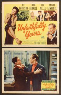 4m380 UNFAITHFULLY YOURS 8 LCs '48 Preston Sturges directed, Rex Harrison & sexy Linda Darnell!