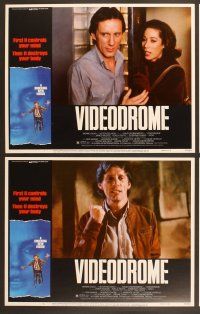 4m385 VIDEODROME 8 LCs '83 David Cronenberg, James Woods, Debbie Harry, horror sci-fi!