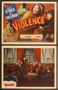 4m386 VIOLENCE 8 LCs '47 Nancy Coleman, Michael O'Shea, Sheldon Leonard!