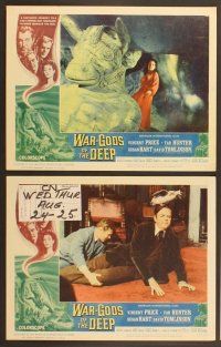 4m389 WAR-GODS OF THE DEEP 8 LCs '65 Vincent Price, Jacques Tourneur underwater sci-fi!