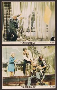 4p245 EARTHQUAKE 2 color 8x10 stills '74 Charlton Heston, Lorne Greene