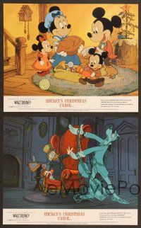 4p425 MICKEY'S CHRISTMAS CAROL 4 English FOH LCs '83 Disney, Mickey Mouse, Scrooge, Goofy, Donald!