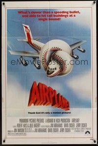 4r022 AIRPLANE 1sh '80 classic zany parody by Jim Abrahams and David & Jerry Zucker!