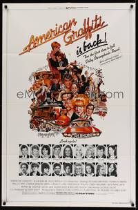 4r034 AMERICAN GRAFFITI 1sh R78 George Lucas teen classic, it was the time of your life!