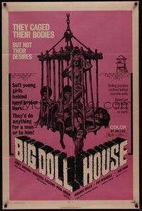 4r101 BIG DOLL HOUSE 1sh '71 artwork of Pam Grier whose body was caged, but not her desires!