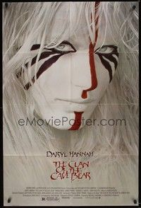 4r192 CLAN OF THE CAVE BEAR 1sh '86 fantastic image of Daryl Hannah in cool tribal make up!