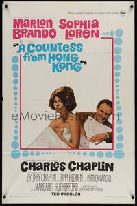 4r212 COUNTESS FROM HONG KONG 1sh '67 Marlon Brando, sexy Sophia Loren, directed by Chaplin!