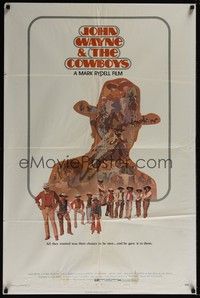 4r215 COWBOYS style B 1sh '72 John Wayne & the Cowboys, cool Craig western art!