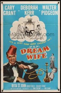 4r261 DREAM WIFE 1sh '53 great art of smoking Cary Grant, sexy Deborah Kerr!