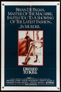 4r262 DRESSED TO KILL 1sh '80 Brian De Palma shows you the latest fashion in murder, sexy legs!