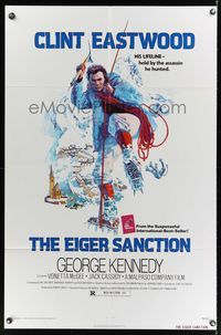 4r273 EIGER SANCTION 1sh '75 Clint Eastwood's lifeline was held by the assassin he hunted!