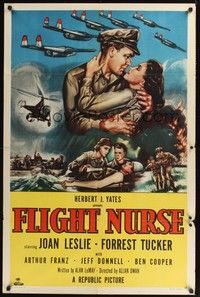 4r315 FLIGHT NURSE 1sh '53 Joan Leslie & Forrest Tucker help win the Korean War!