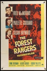4r320 FOREST RANGERS 1sh R58 Fred MacMurray, Paulette Goddard, Susan Hayward!