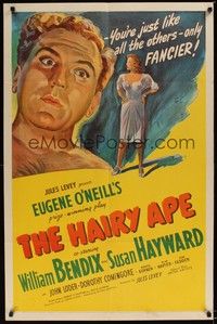 4r391 HAIRY APE 1sh '44 written by Eugene O'Neill, artwork of William Bendix & Susan Hayward!