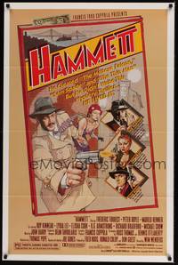 4r394 HAMMETT 1sh '82 Wim Wenders directed, Frederic Forrest, really cool detective artwork!