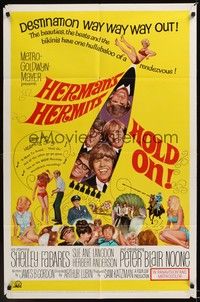4r416 HOLD ON 1sh '66 rock & roll, great image of Herman's Hermits!